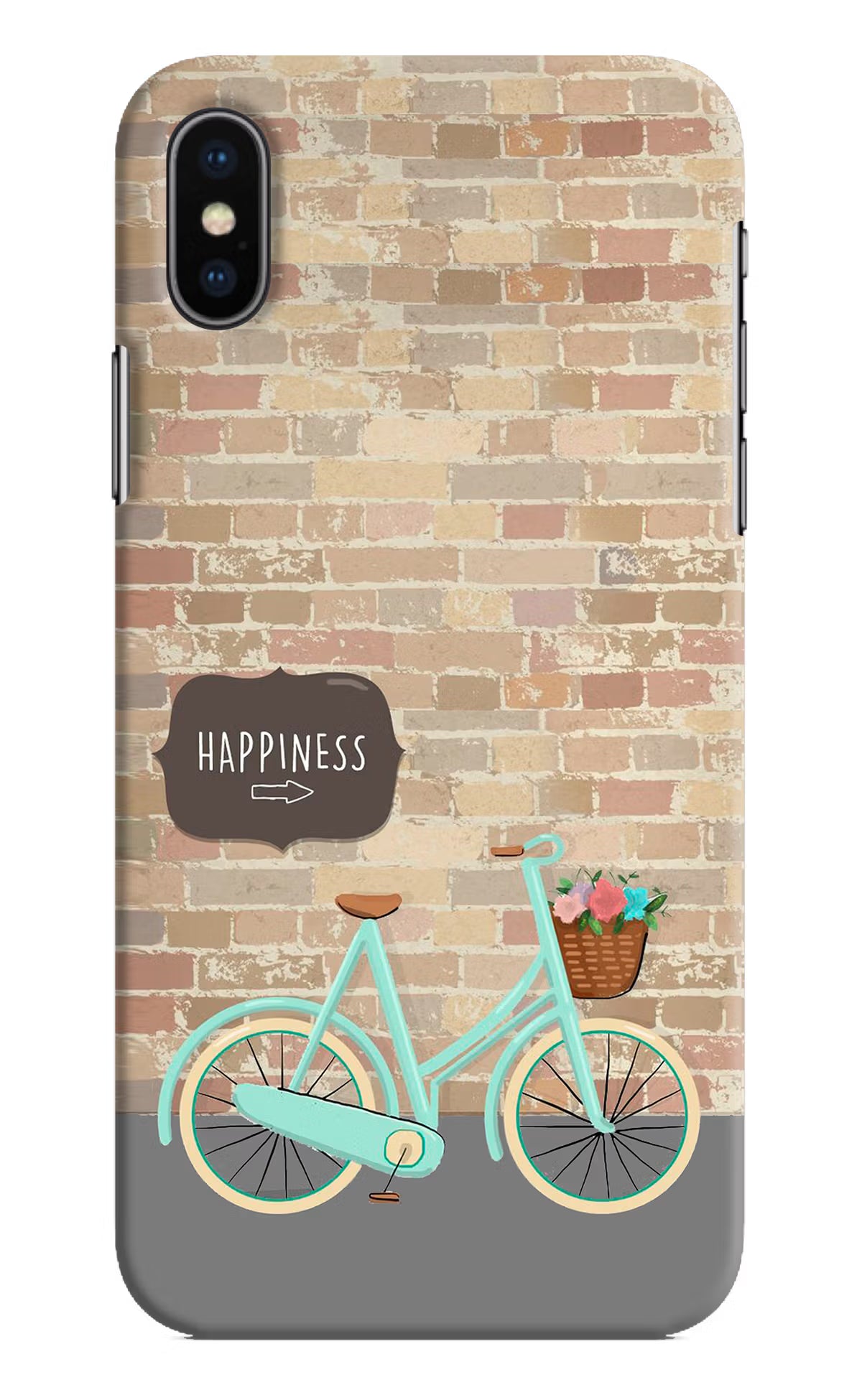 Happiness Artwork iPhone XS Hard Case Back Cover by Casekaro