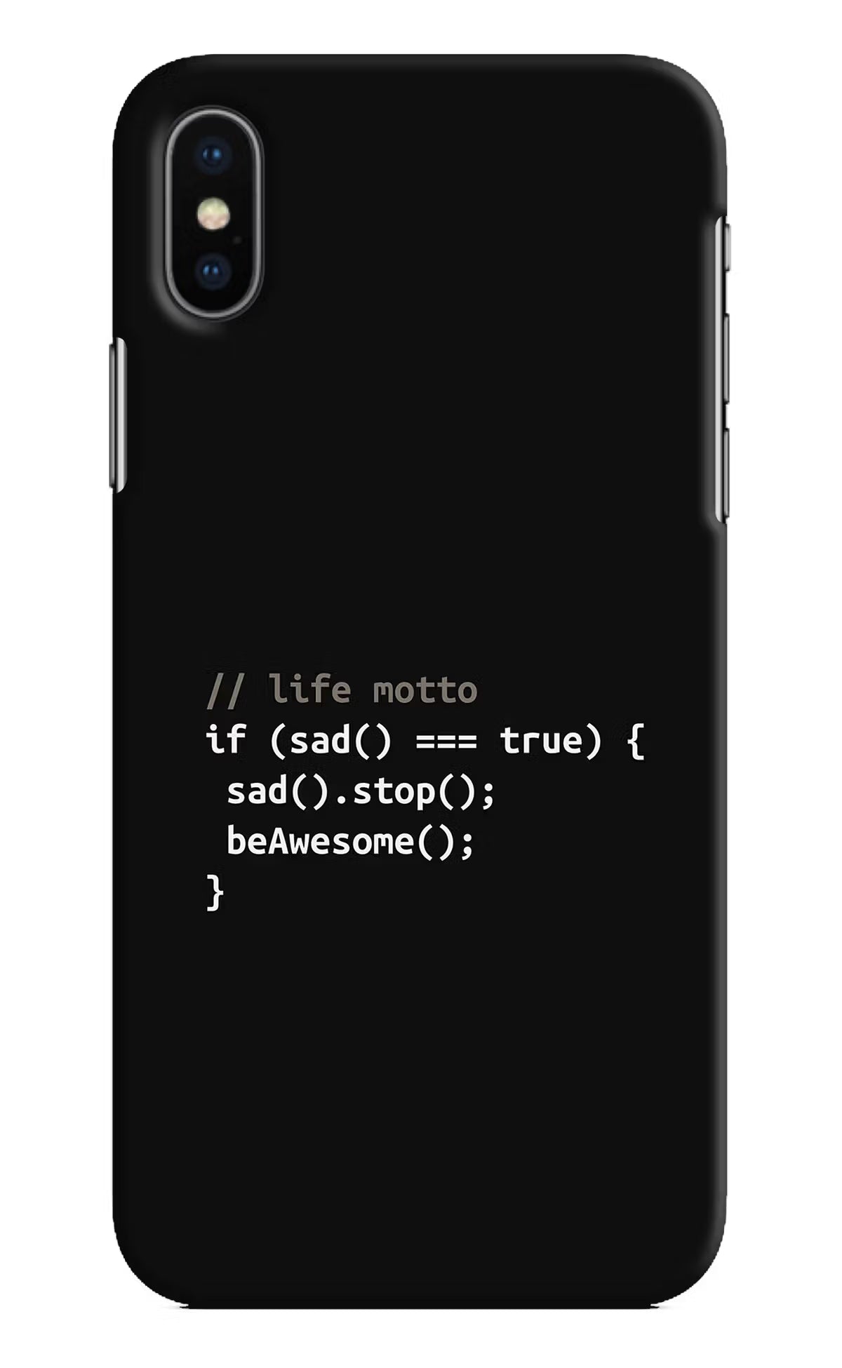 Life Motto Code iPhone XS Hard Case Back Cover by Casekaro