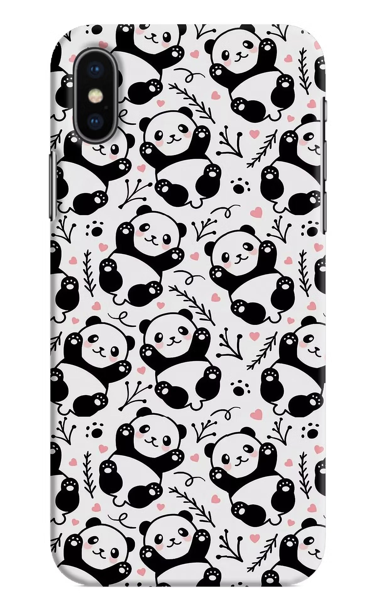 Cute Panda iPhone XS Hard Case Back Cover by Casekaro