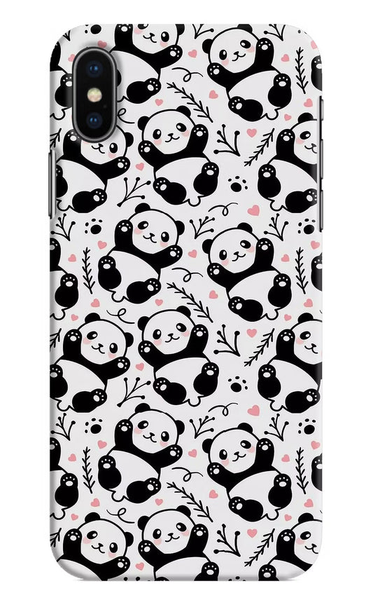Cute Panda iPhone XS Hard Case Back Cover by Casekaro