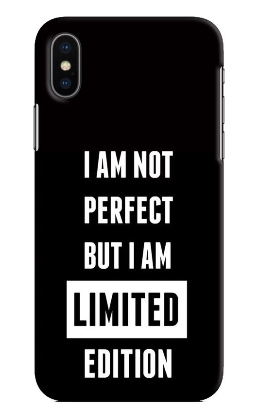 I Am Not Perfect But I Am Limited Edition iPhone XS Hard Case Back Cover by Casekaro