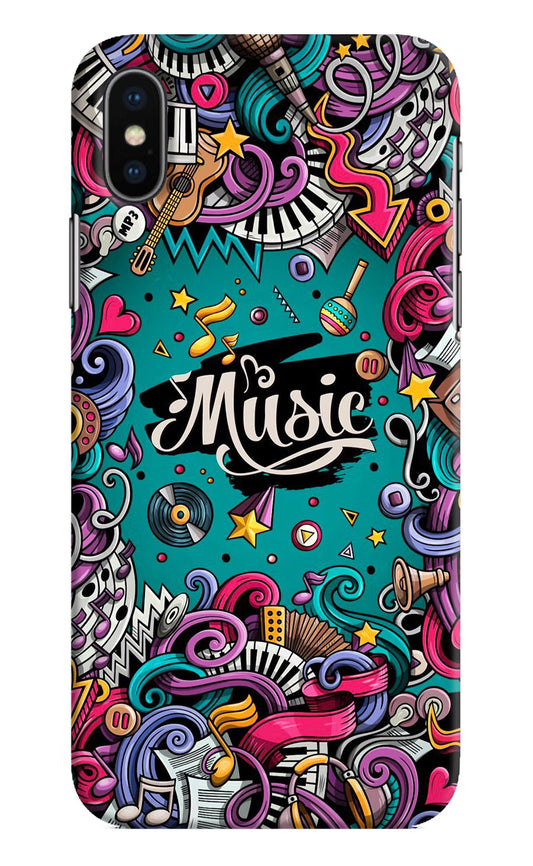 Music Graffiti iPhone XS Hard Case Back Cover by Casekaro