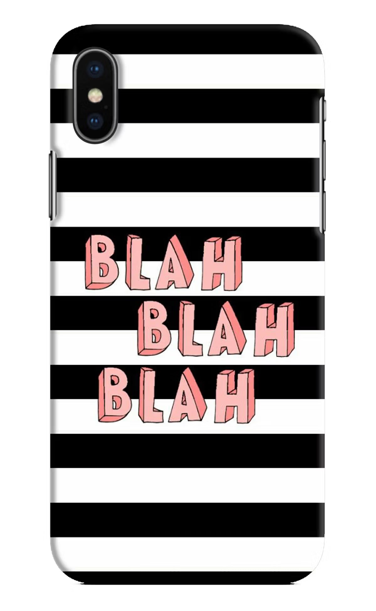 Blah Blah Blah iPhone XS Hard Case Back Cover by Casekaro