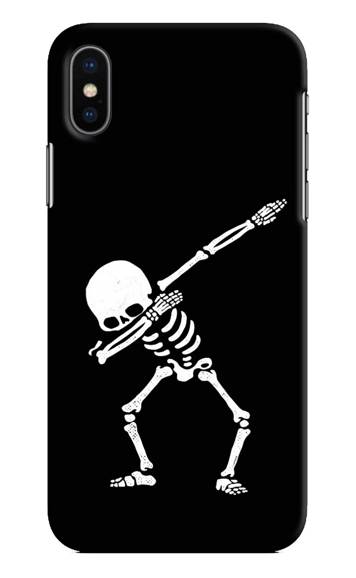 Dabbing Skeleton Art iPhone XS Hard Case Back Cover by Casekaro