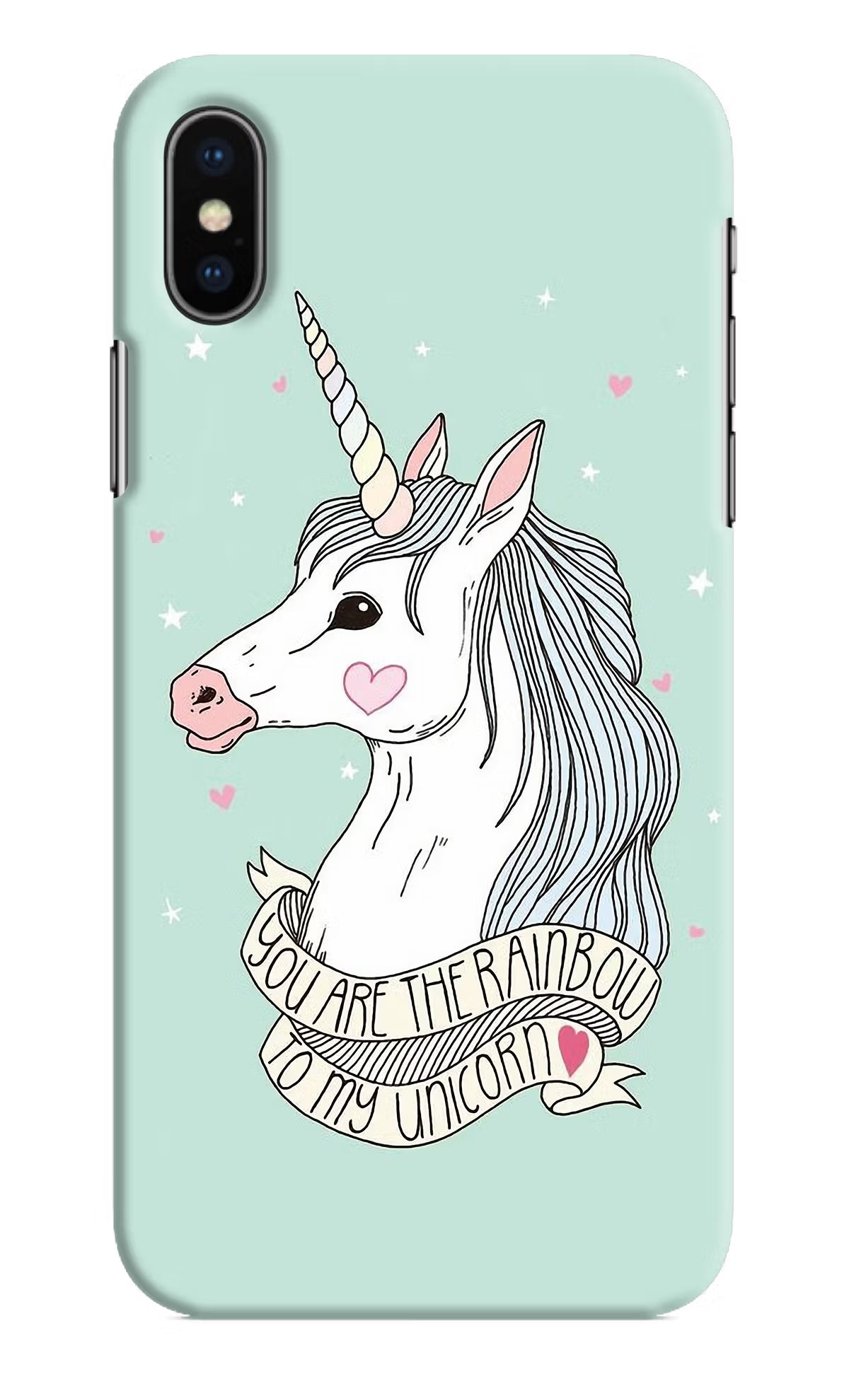 Unicorn Wallpaper iPhone XS Hard Case Back Cover by Casekaro