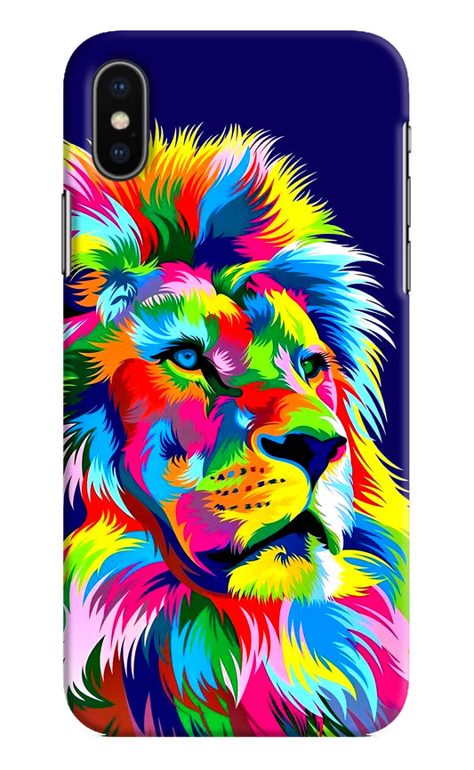 Vector Art Lion iPhone XS Hard Case Back Cover by Casekaro