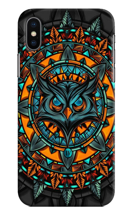 Angry Owl Art iPhone XS Hard Case Back Cover by Casekaro