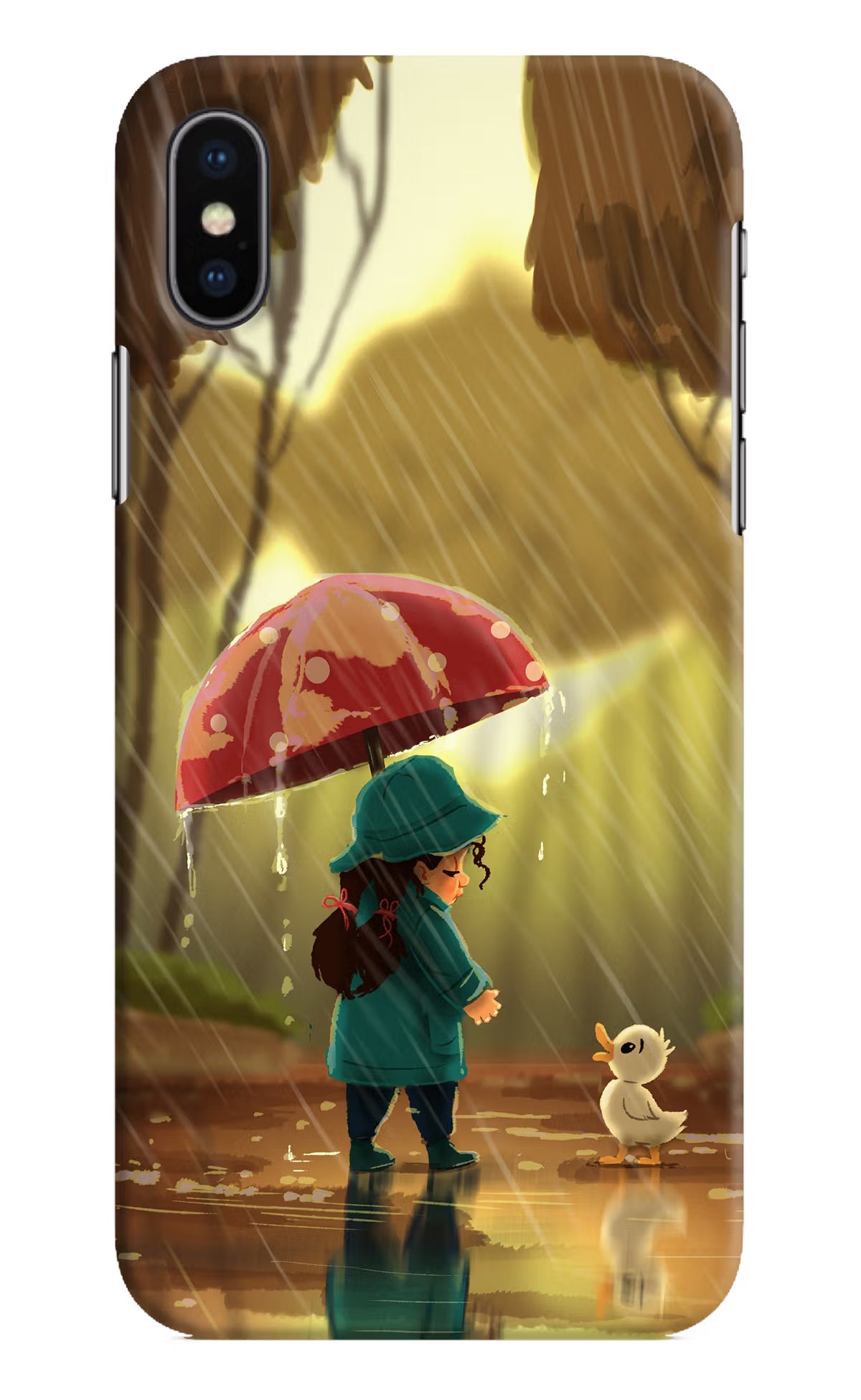 Rainy Day iPhone XS Hard Case Back Cover by Casekaro