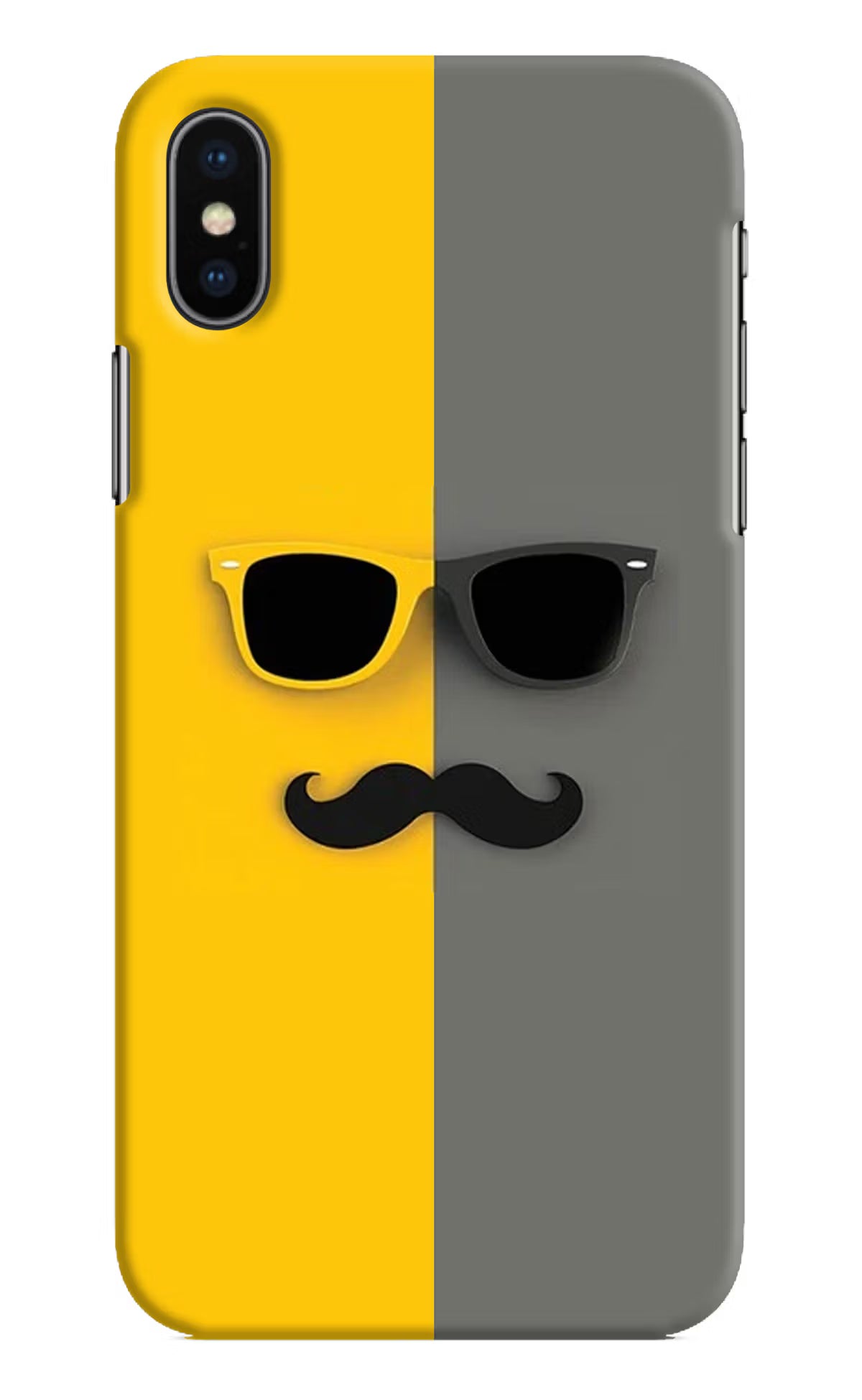 Sunglasses with Mustache iPhone XS Hard Case Back Cover by Casekaro