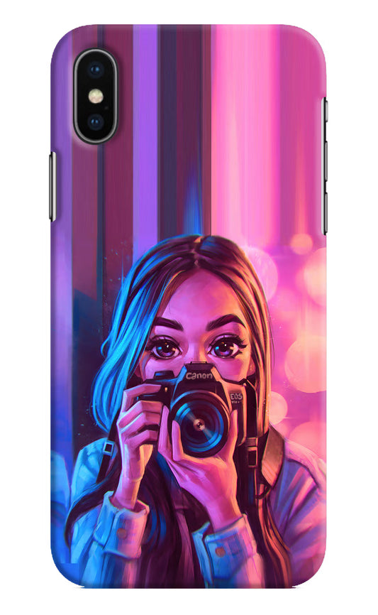 Girl Photographer iPhone XS Hard Case Back Cover by Casekaro