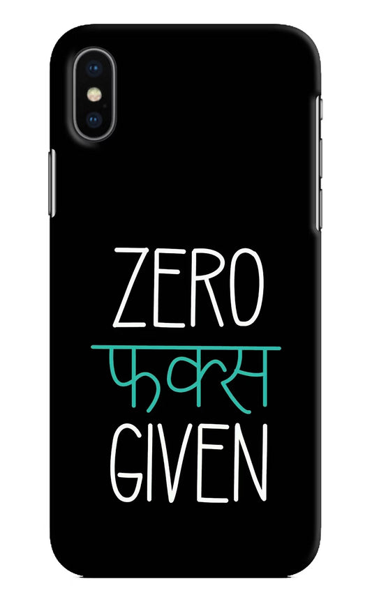 Zero Fucks Given iPhone XS Hard Case Back Cover by Casekaro