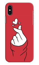 Korean Love Sign iPhone XS Hard Case Back Cover by Casekaro