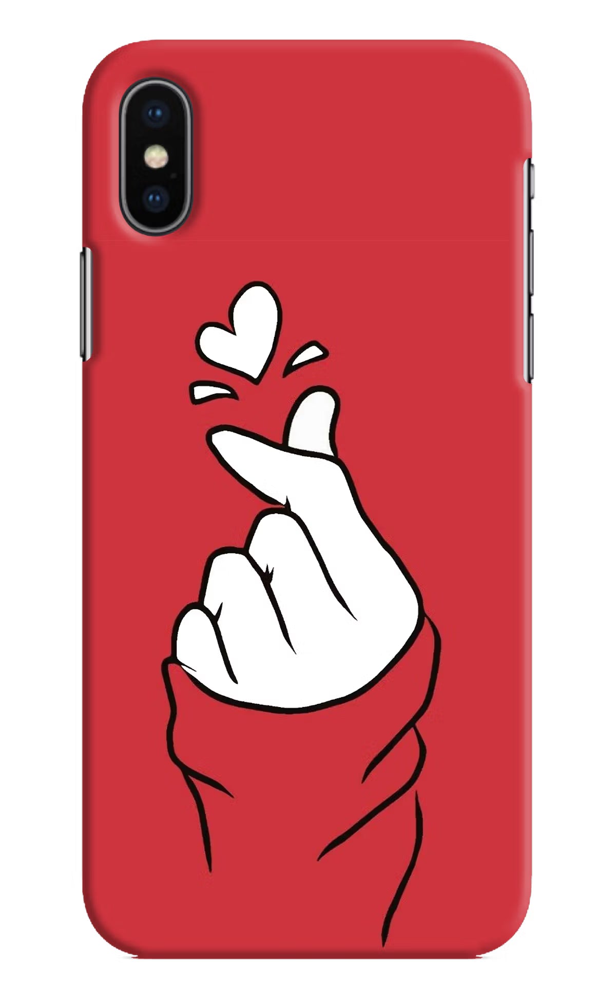 Korean Love Sign iPhone XS Hard Case Back Cover by Casekaro