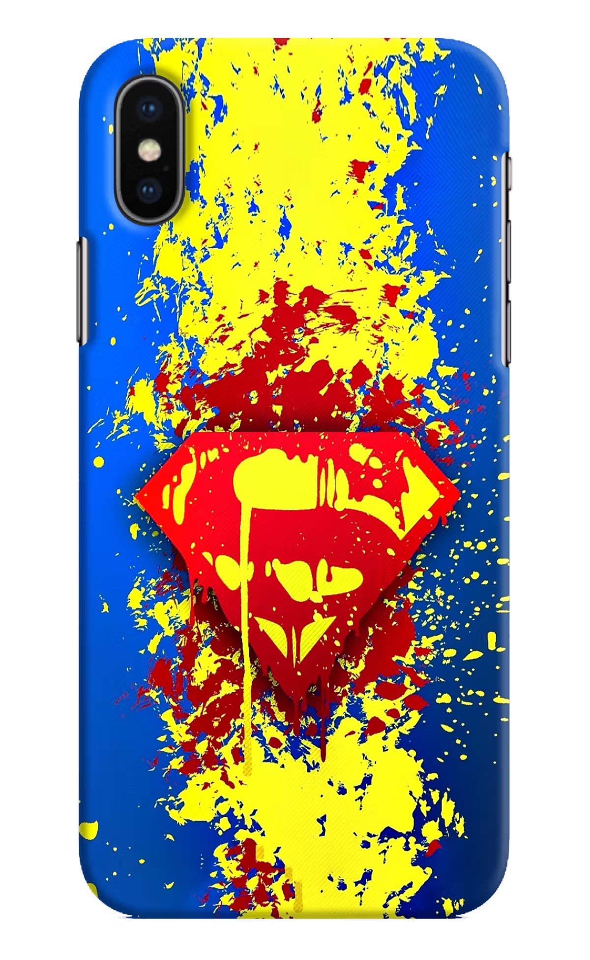 Superman logo iPhone XS Hard Case Back Cover by Casekaro