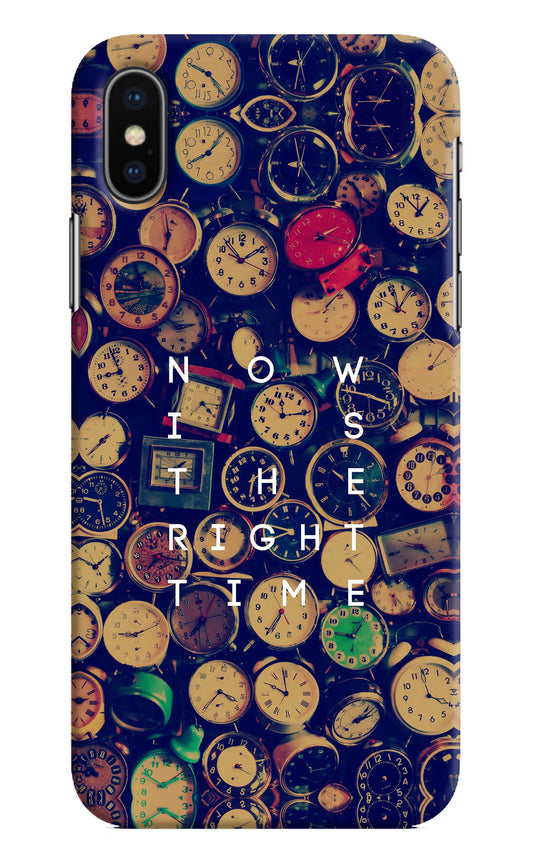Now is the Right Time Quote iPhone XS Hard Case Back Cover by Casekaro