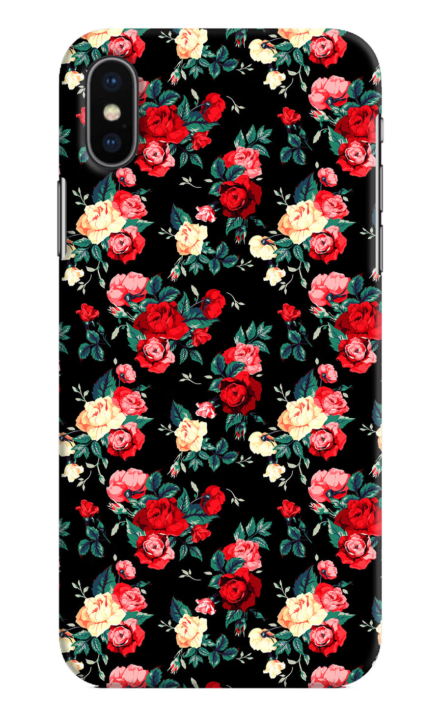 Rose Pattern iPhone XS Back Cover, Hard case