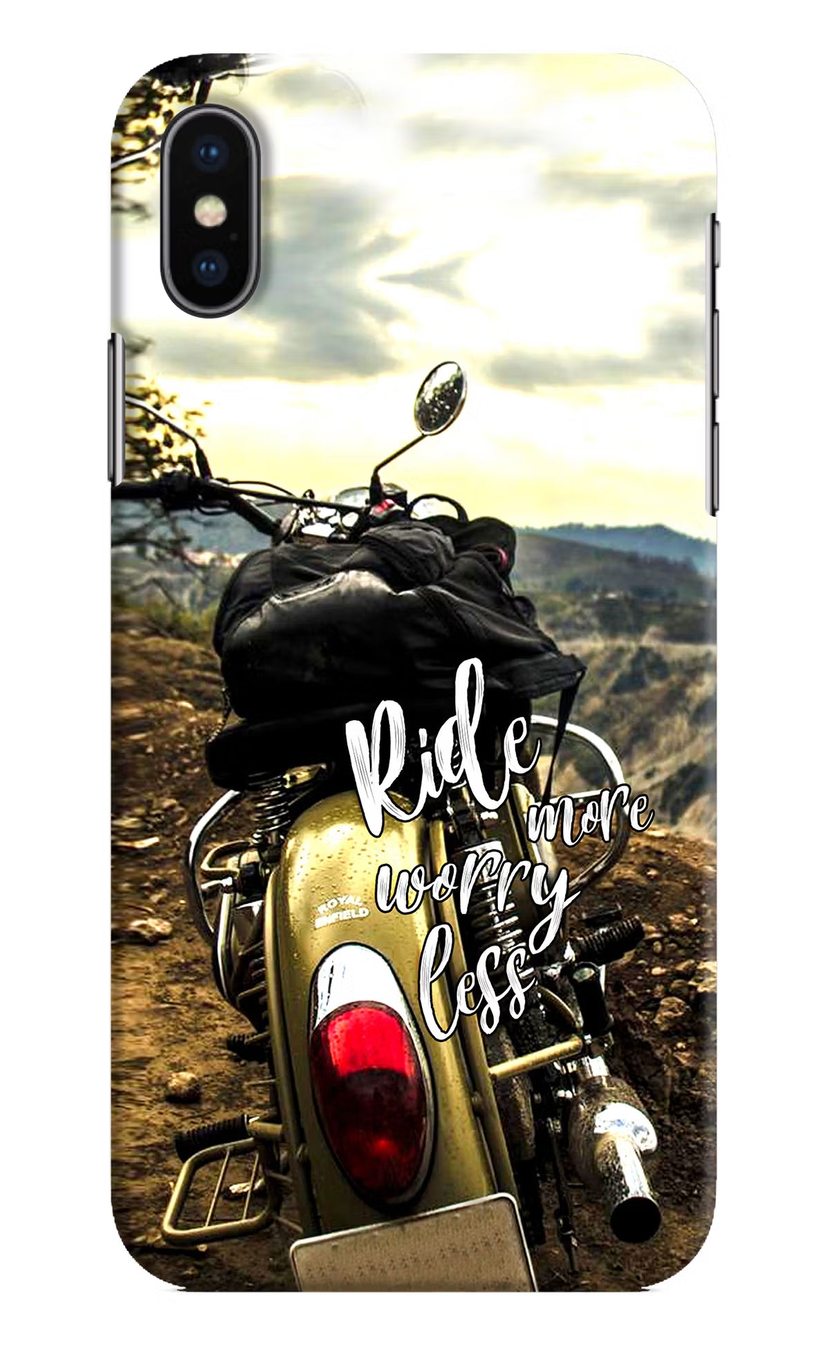 Ride More Worry Less iPhone XS Hard Case Back Cover by Casekaro