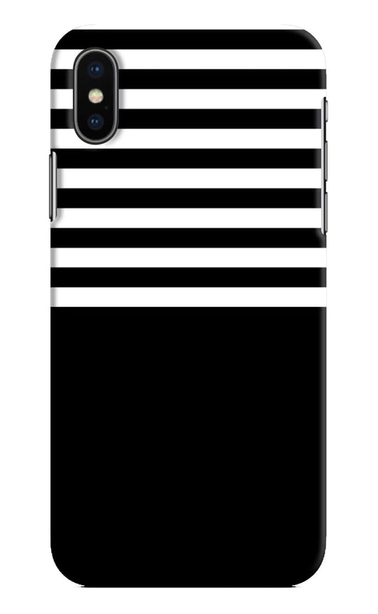 Black and White Print iPhone XS Hard Case Back Cover by Casekaro
