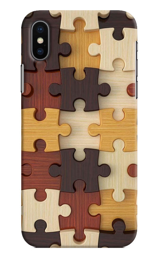 Wooden Puzzle iPhone XS Hard Case Back Cover by Casekaro