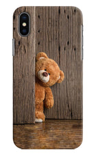 Teddy Wooden iPhone XS Hard Case Back Cover by Casekaro