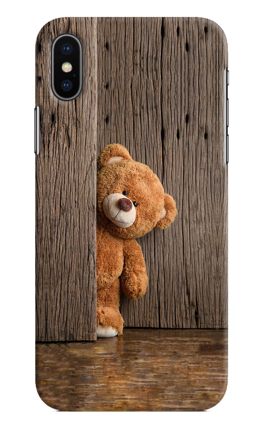 Teddy Wooden iPhone XS Hard Case Back Cover by Casekaro