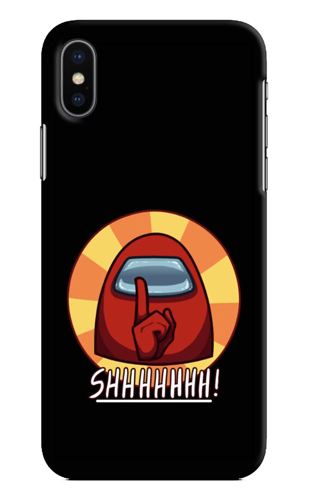 Among Us Shhh! iPhone XS Hard Case Back Cover by Casekaro