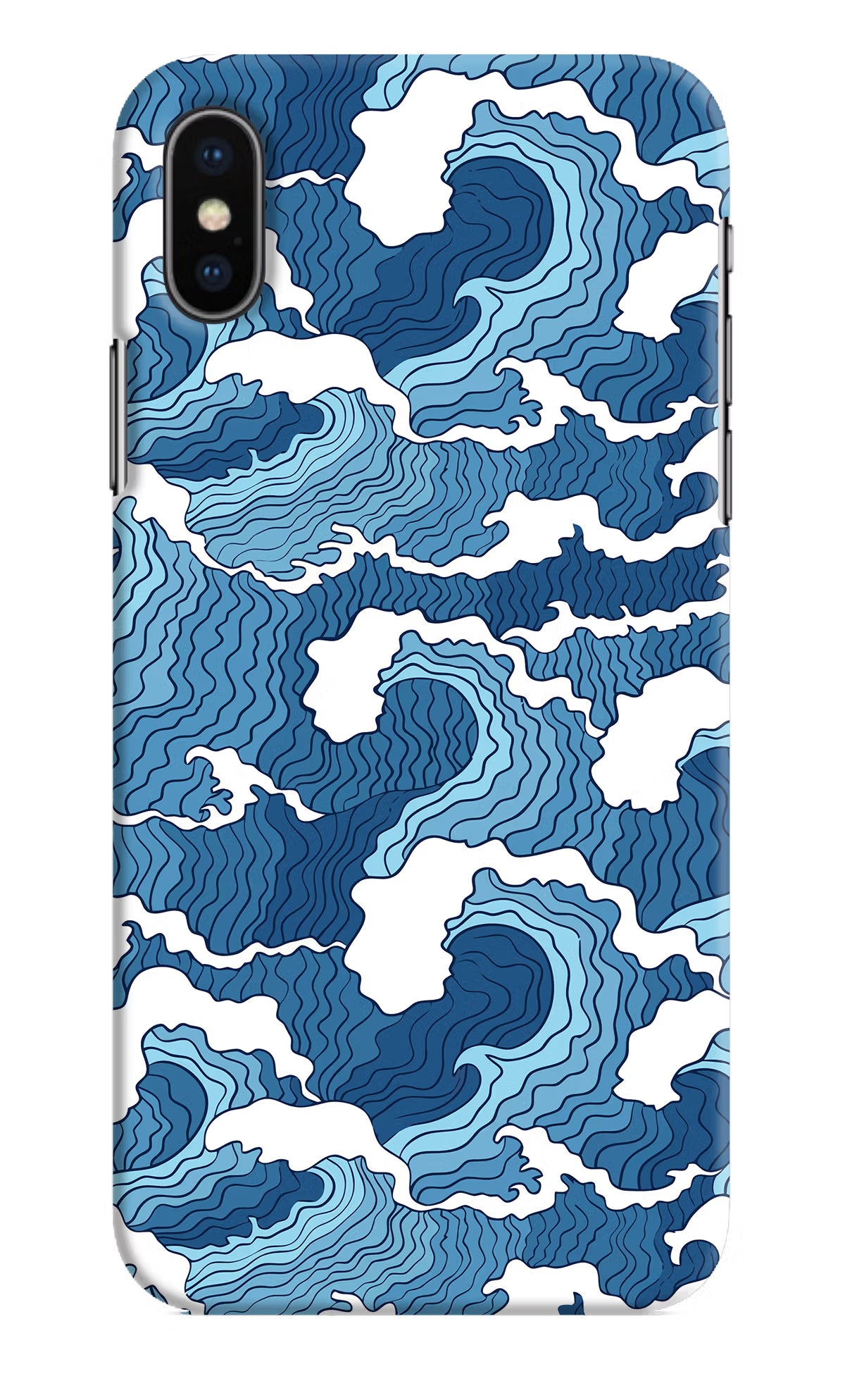 Blue Waves iPhone XS Hard Case Back Cover by Casekaro