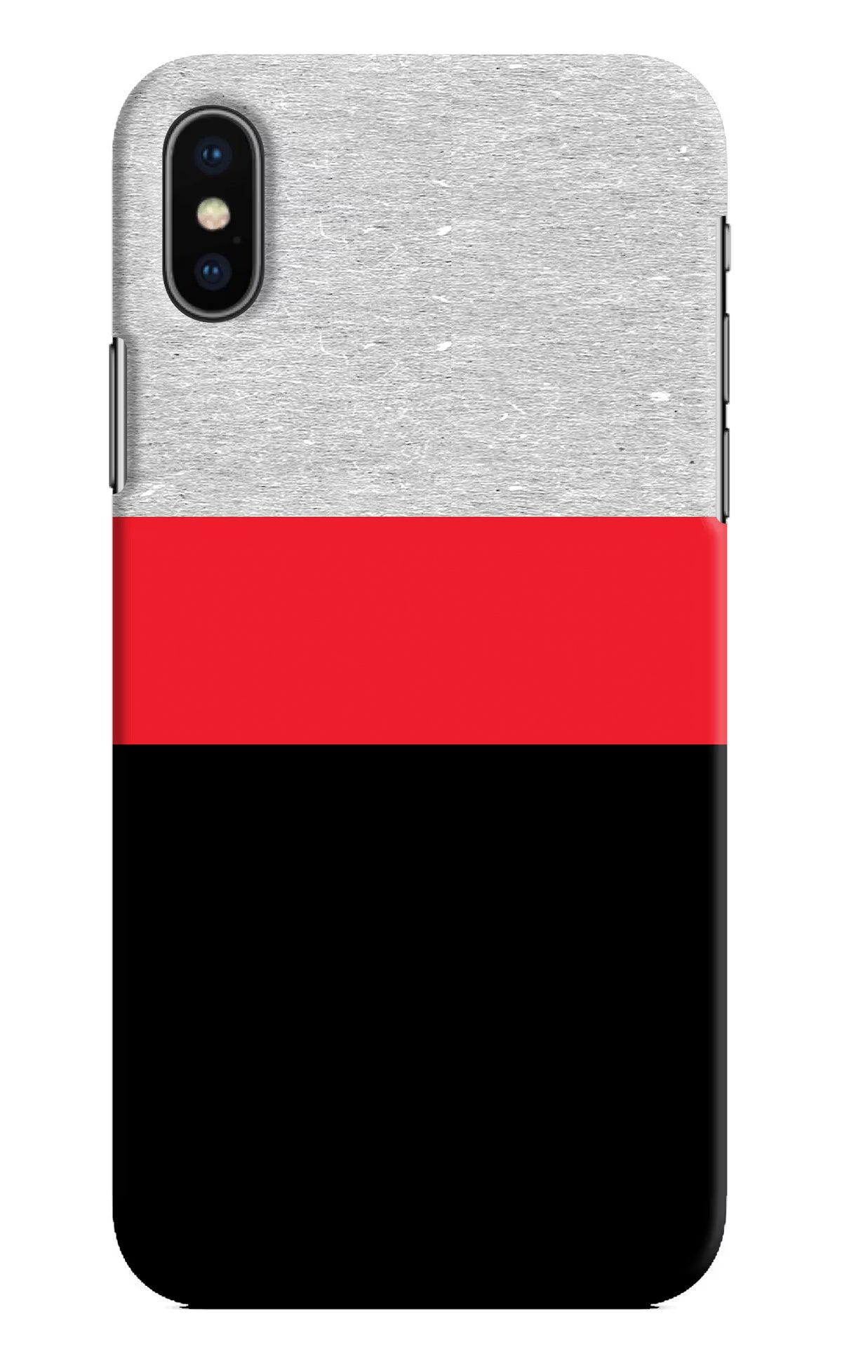 Tri Color Pattern iPhone XS Hard Case Back Cover by Casekaro