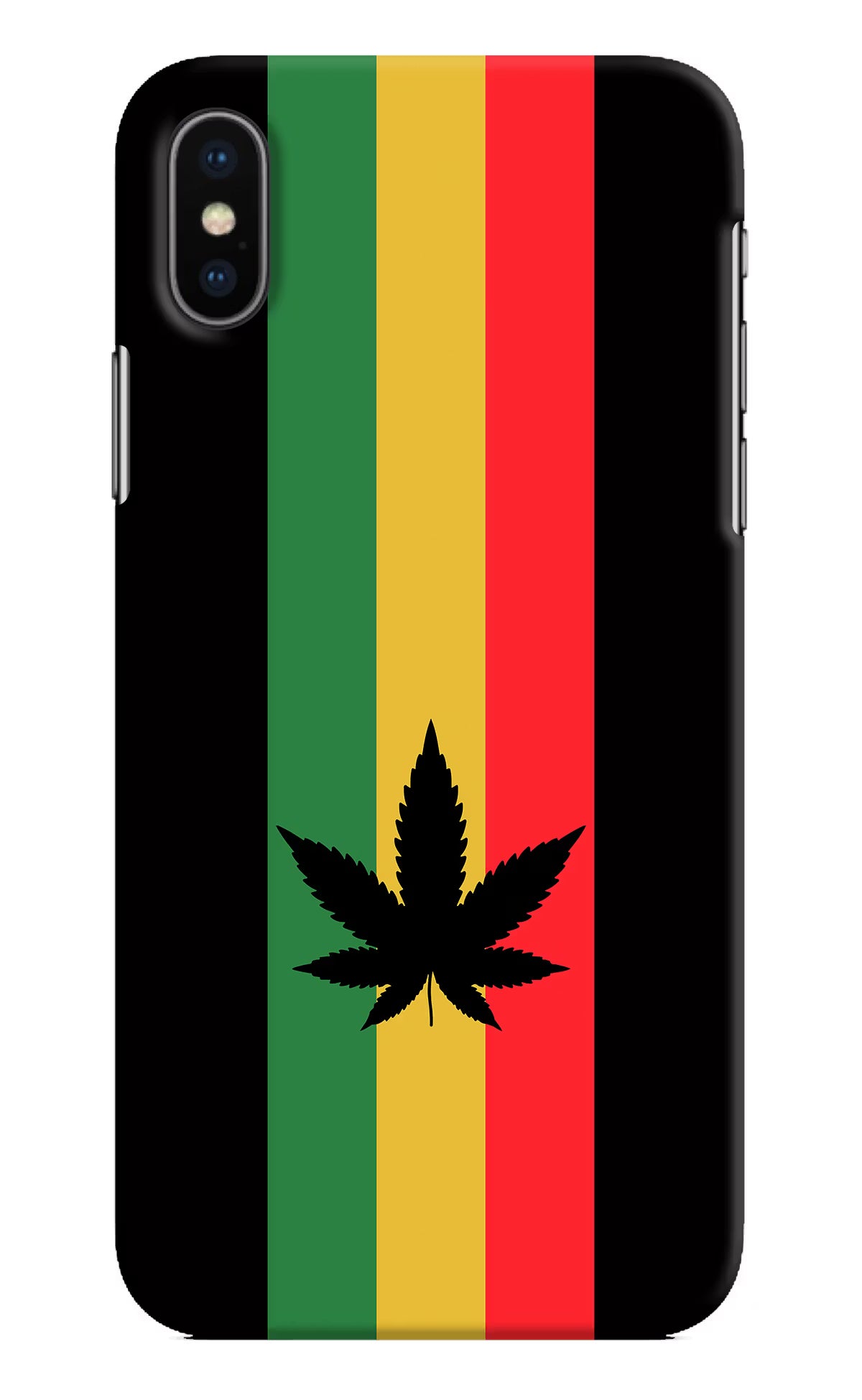 Weed Flag iPhone XS Hard Case Back Cover by Casekaro