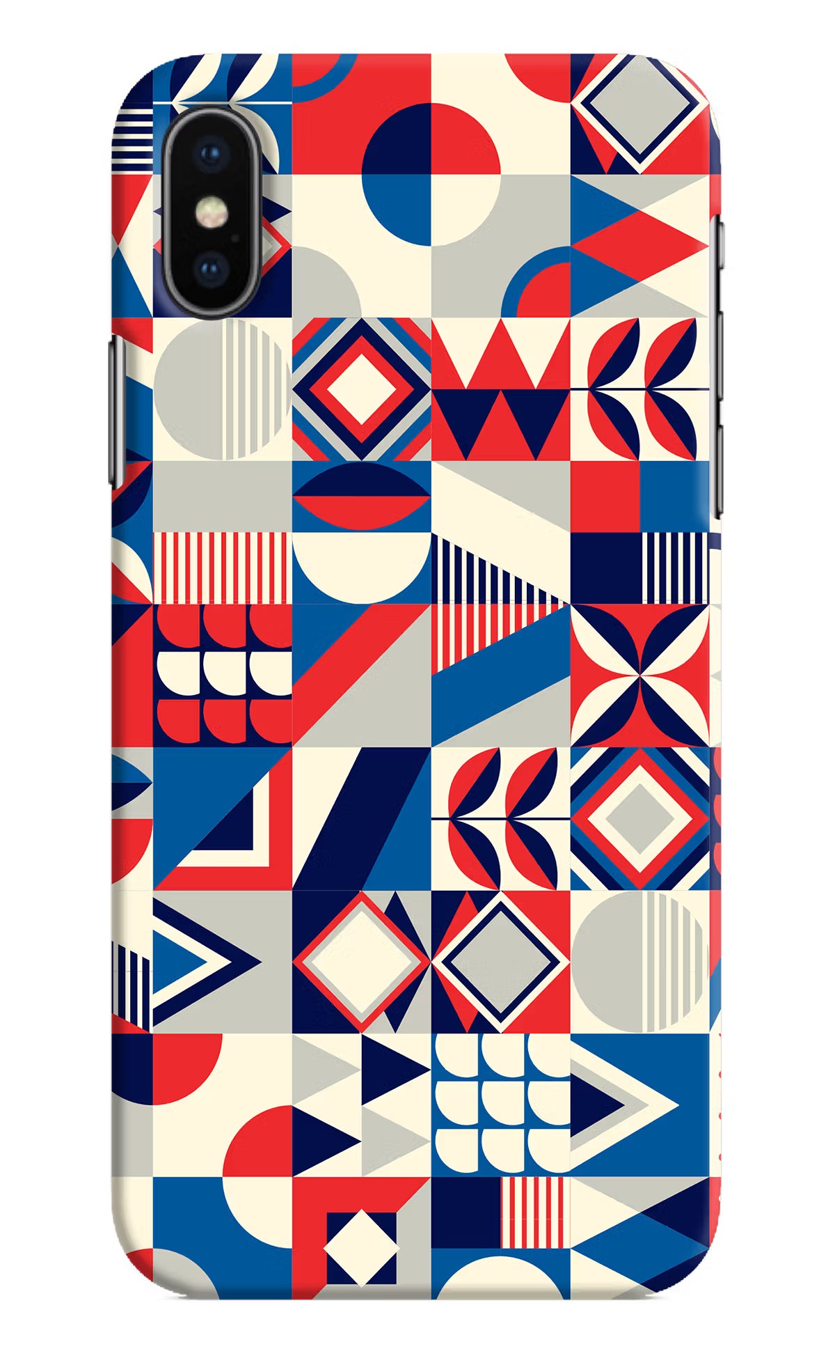Colorful Pattern iPhone XS Hard Case Back Cover by Casekaro