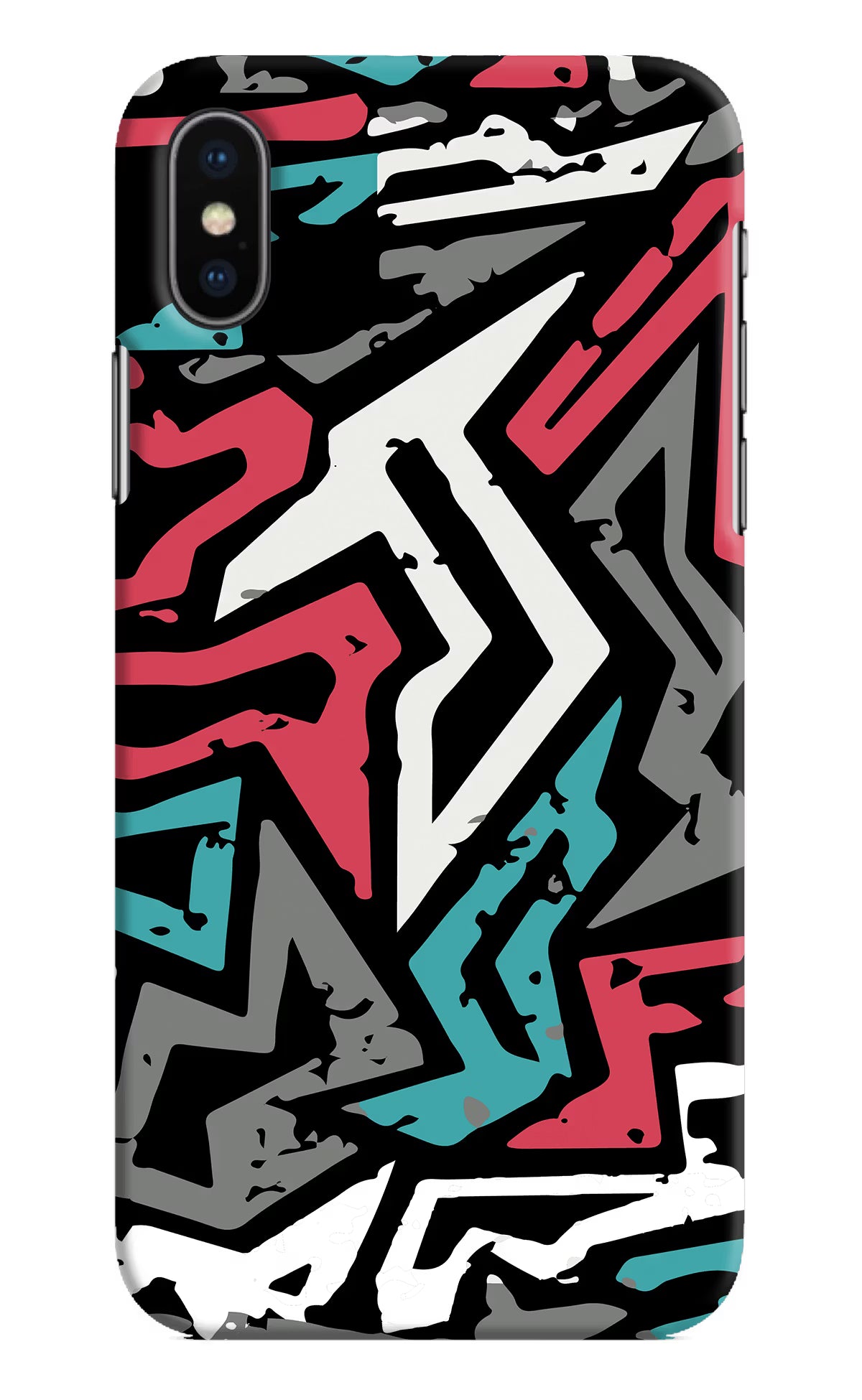 Geometric Graffiti iPhone XS Hard Case Back Cover by Casekaro