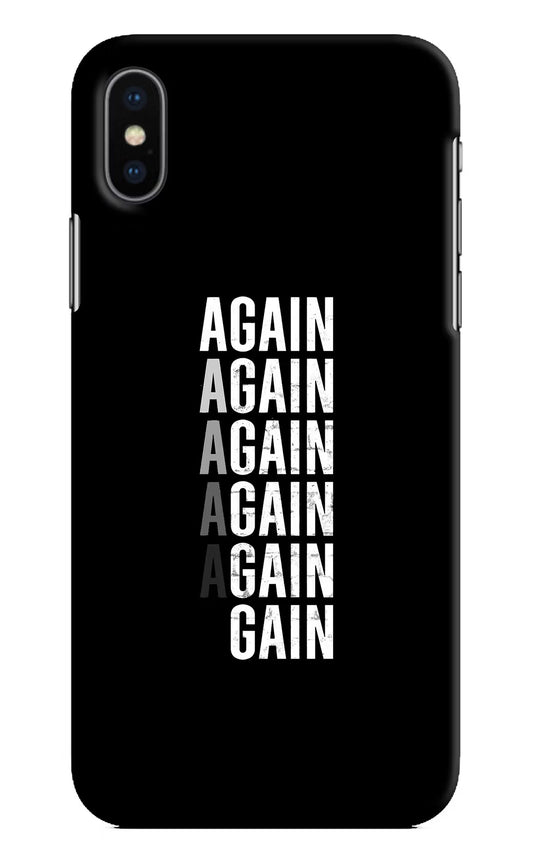 Again Again Gain iPhone XS Hard Case Back Cover by Casekaro