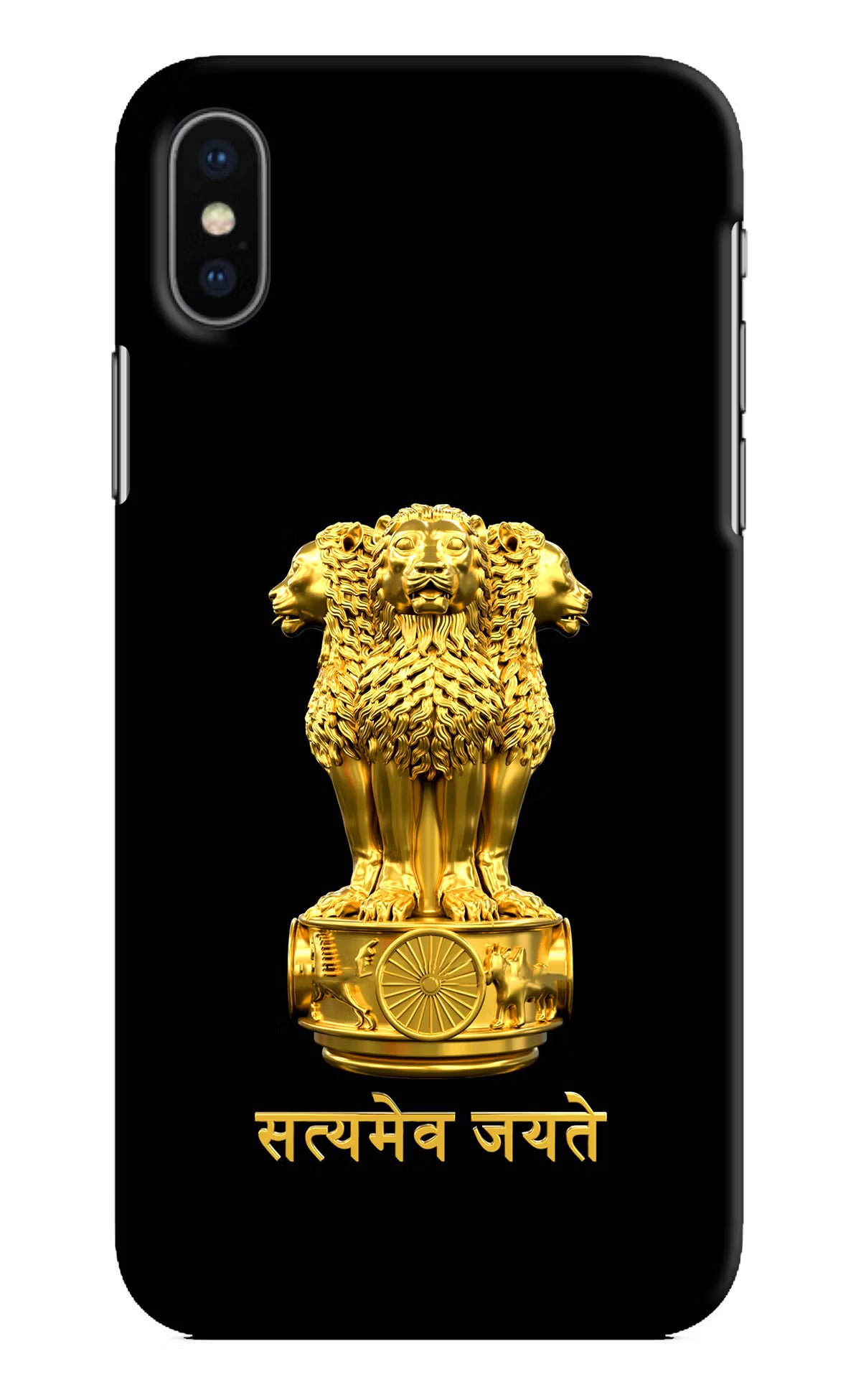 Satyamev Jayate Golden iPhone XS Hard Case Back Cover by Casekaro
