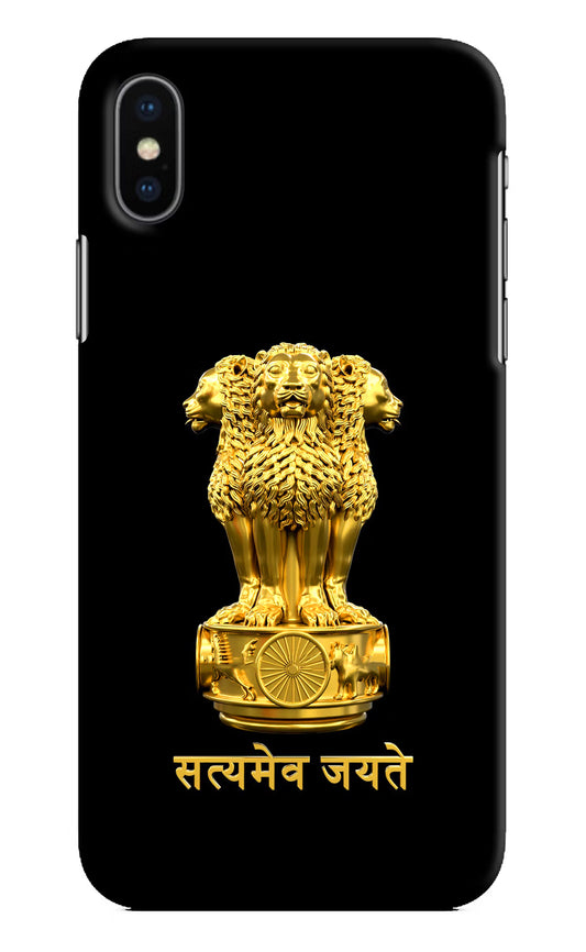 Satyamev Jayate Golden iPhone XS Hard Case Back Cover by Casekaro