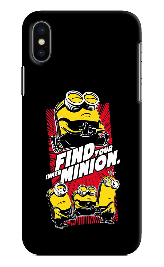 Find your inner Minion iPhone XS Hard Case Back Cover by Casekaro
