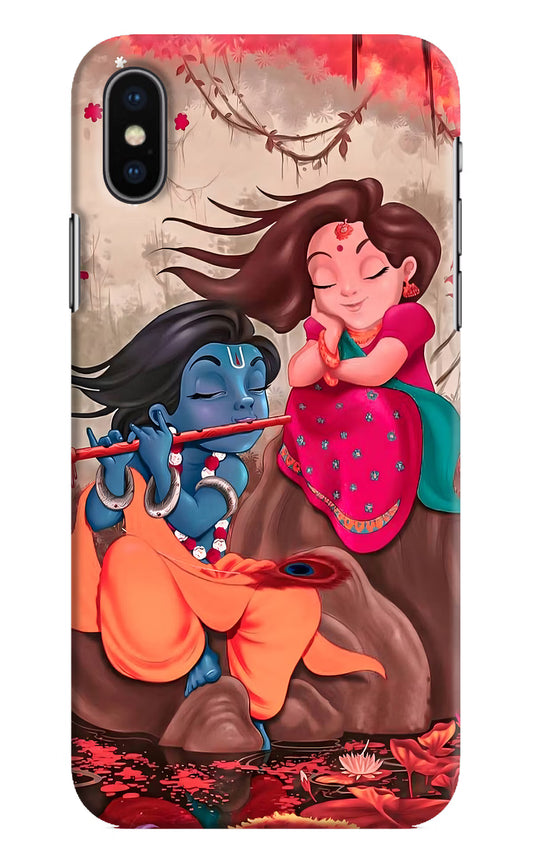 Radhe Krishna iPhone XS Hard Case Back Cover by Casekaro