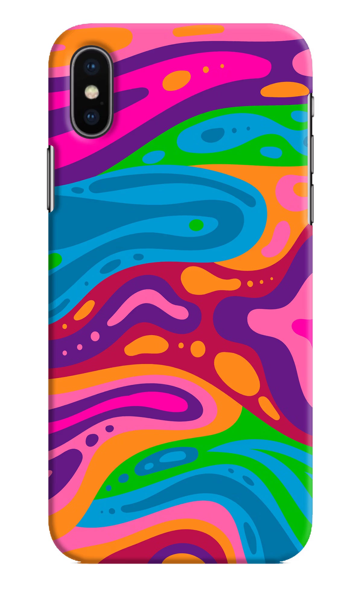 Trippy Pattern iPhone XS Hard Case Back Cover by Casekaro
