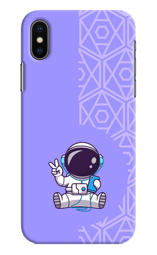 Cute Astronaut Chilling iPhone XS Hard Case Back Cover by Casekaro
