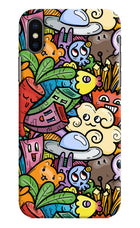 Veggie Doodle iPhone XS Hard Case Back Cover by Casekaro