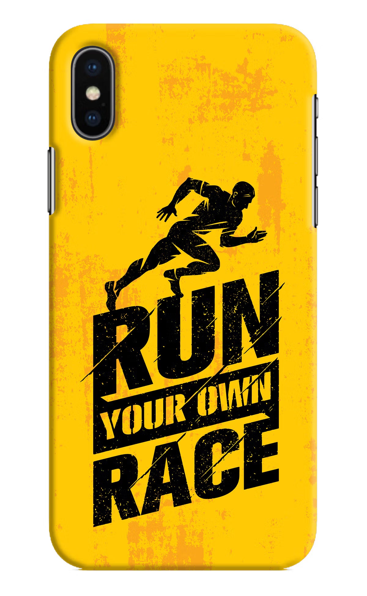 Run Your Own Race iPhone XS Hard Case Back Cover by Casekaro