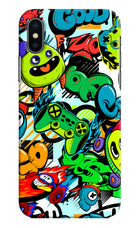 Game Doodle iPhone XS Hard Case Back Cover by Casekaro