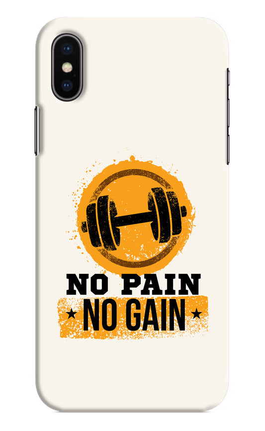 No Pain No Gain iPhone XS Hard Case Back Cover by Casekaro
