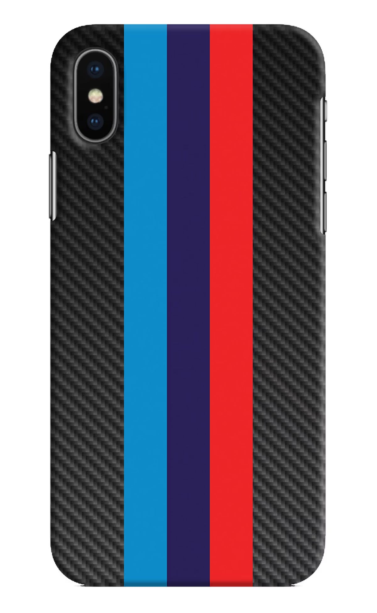 BMW Stripes Pattern iPhone XS Hard Case Back Cover by Casekaro