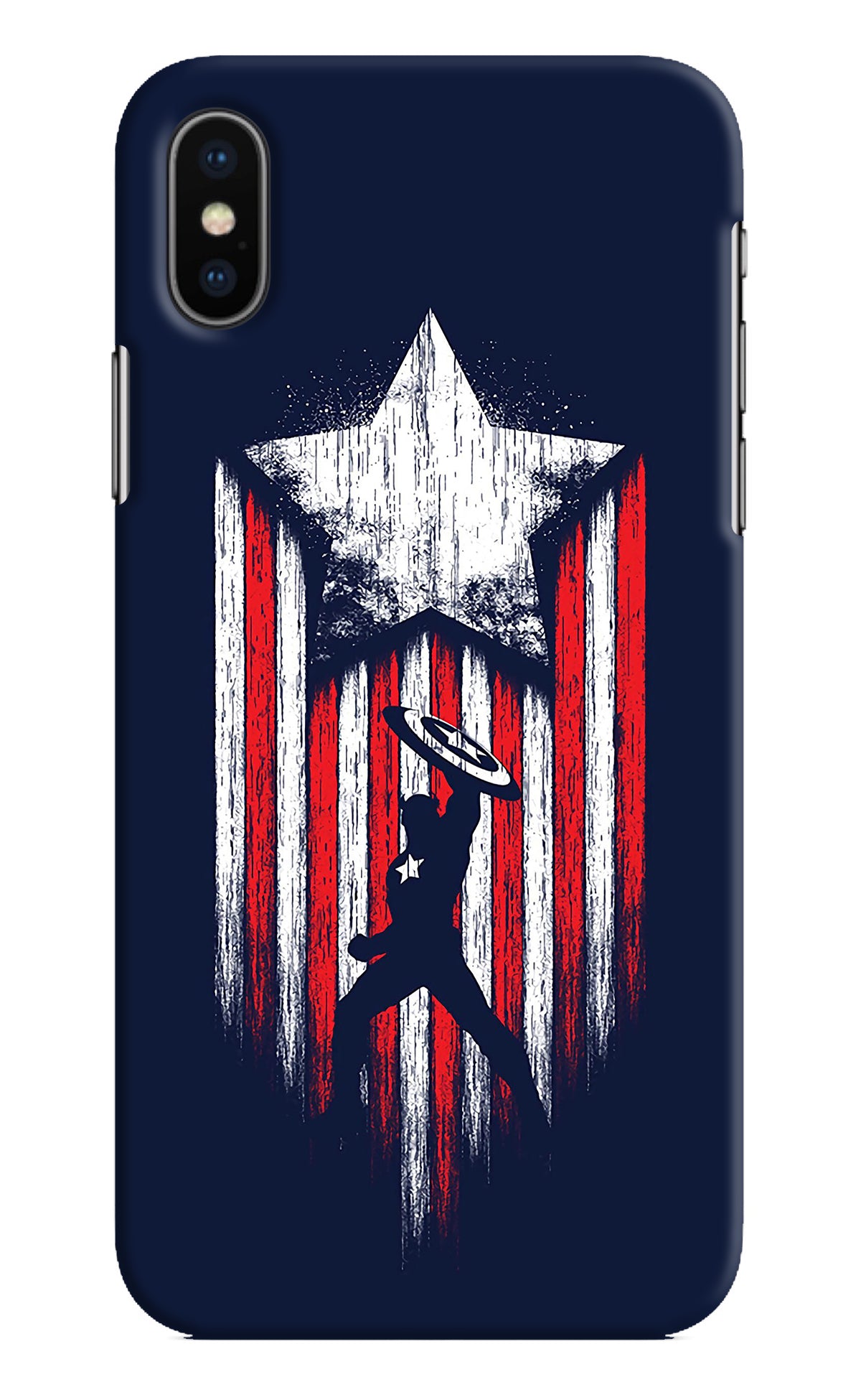 Captain America Marvel Art iPhone XS Back Cover