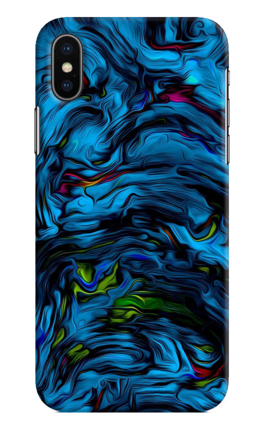 Dark Blue Abstract iPhone XS Hard Case Back Cover by Casekaro