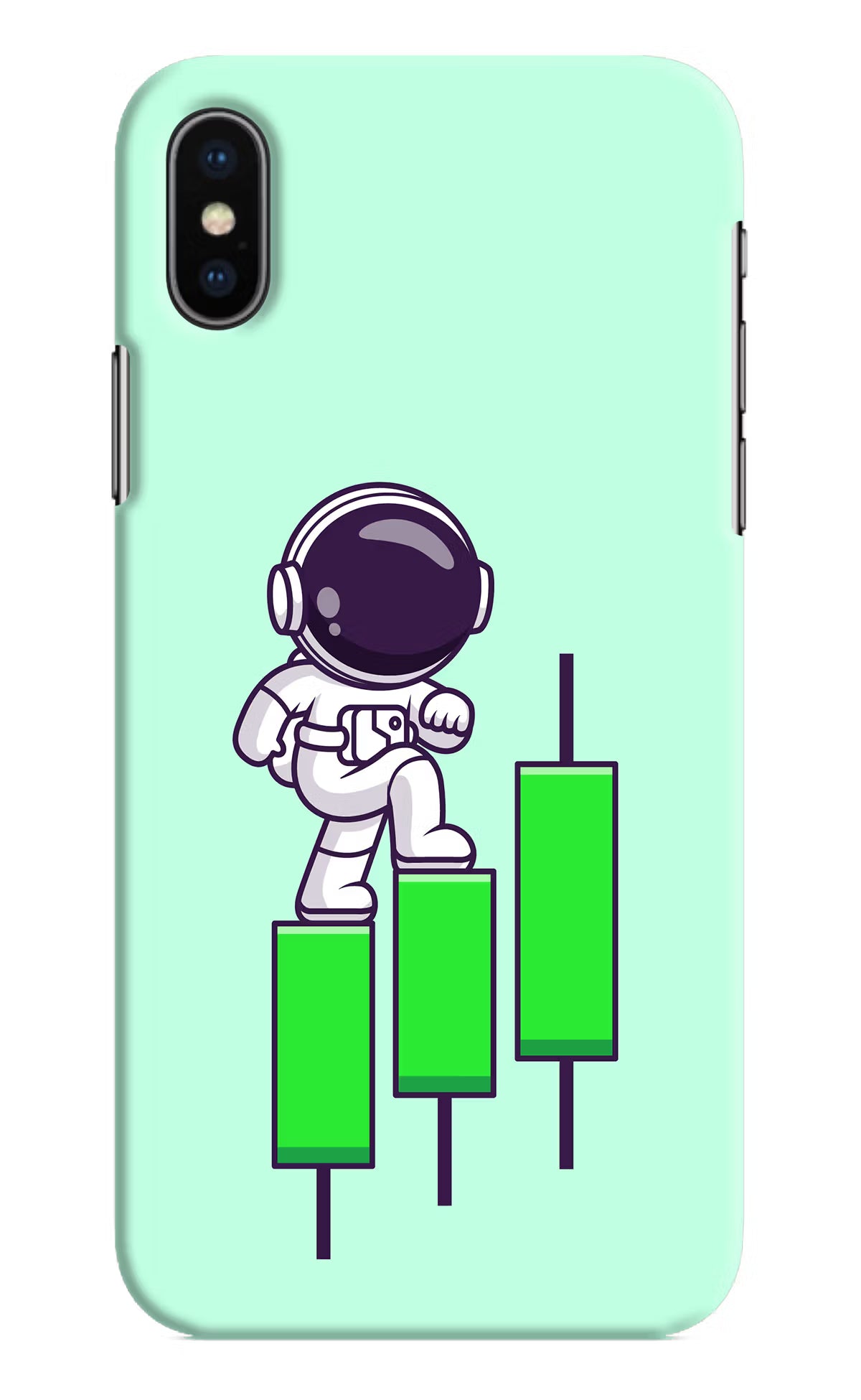 Astronaut Trader iPhone XS Hard Case Back Cover by Casekaro