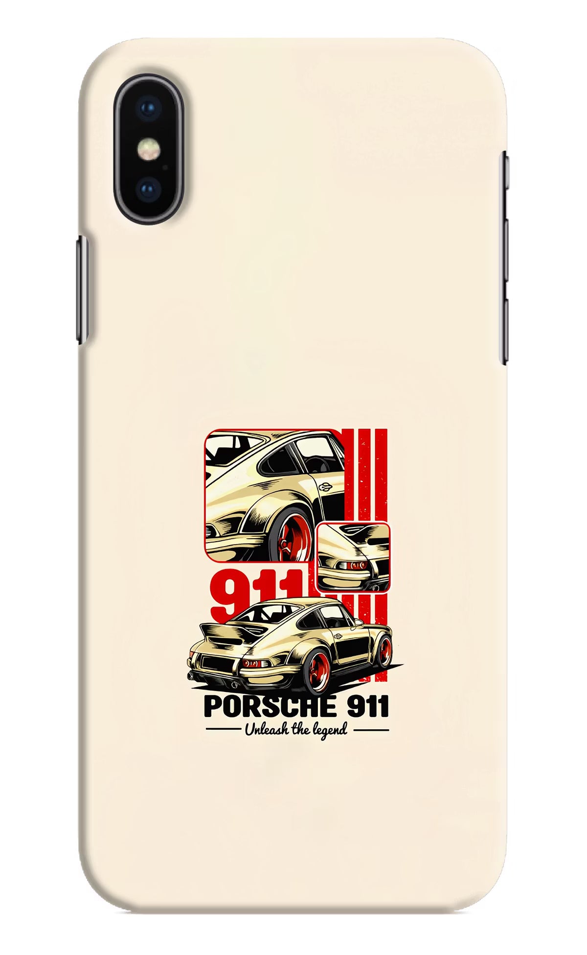 Classic Porsche 911 iPhone XS Hard Case Back Cover by Casekaro