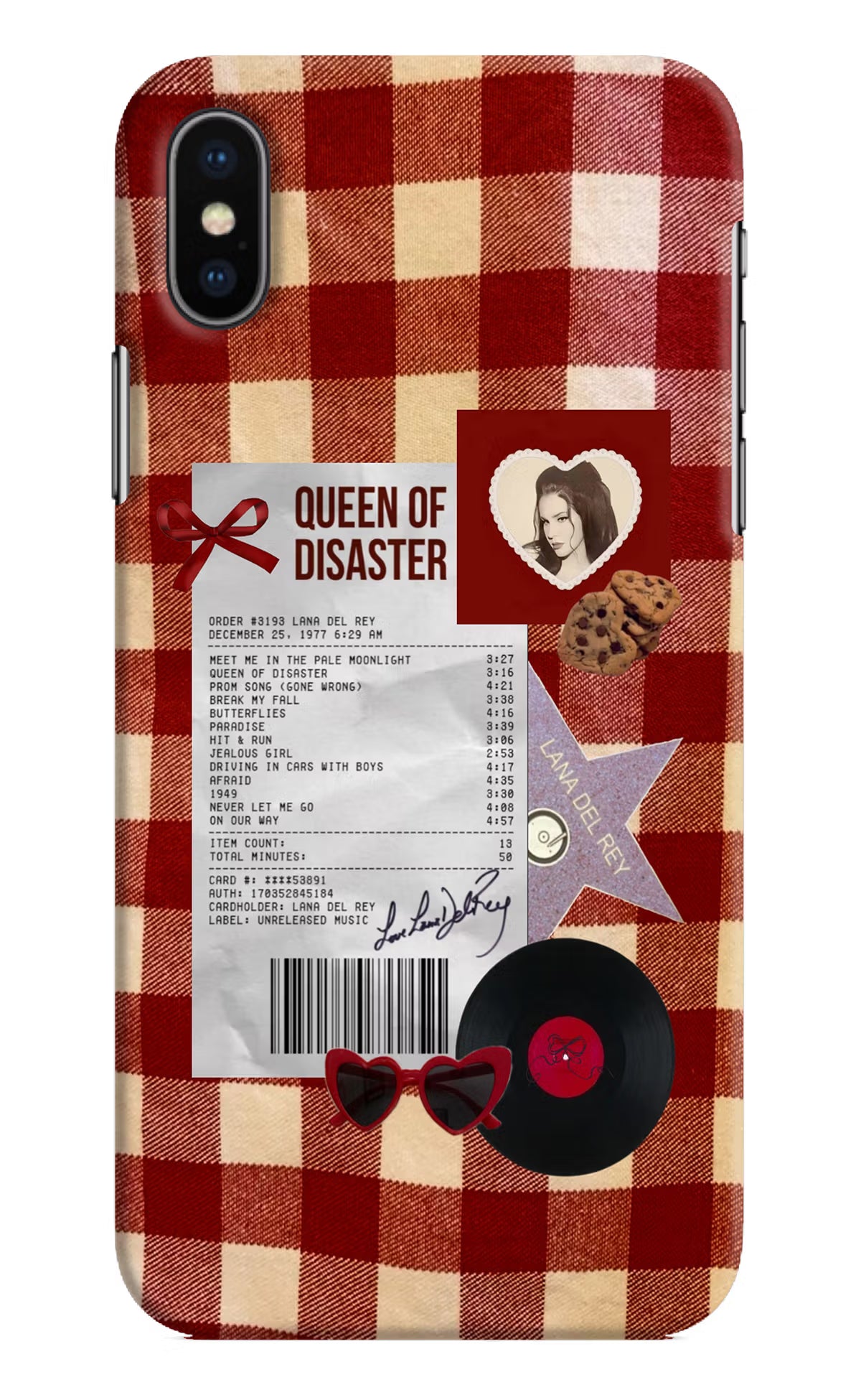Queen of Disaster iPhone XS Hard Case Back Cover by Casekaro