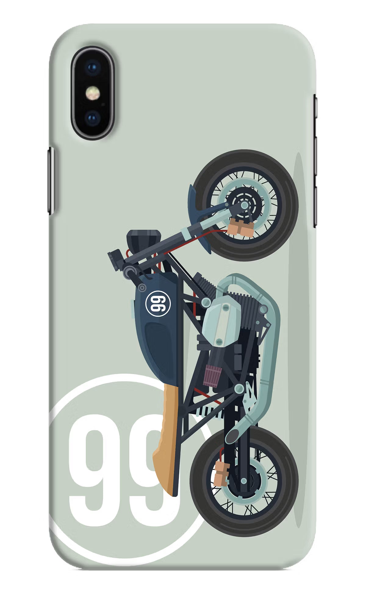 Classic Cafe Racer 99 iPhone XS Hard Case Back Cover by Casekaro
