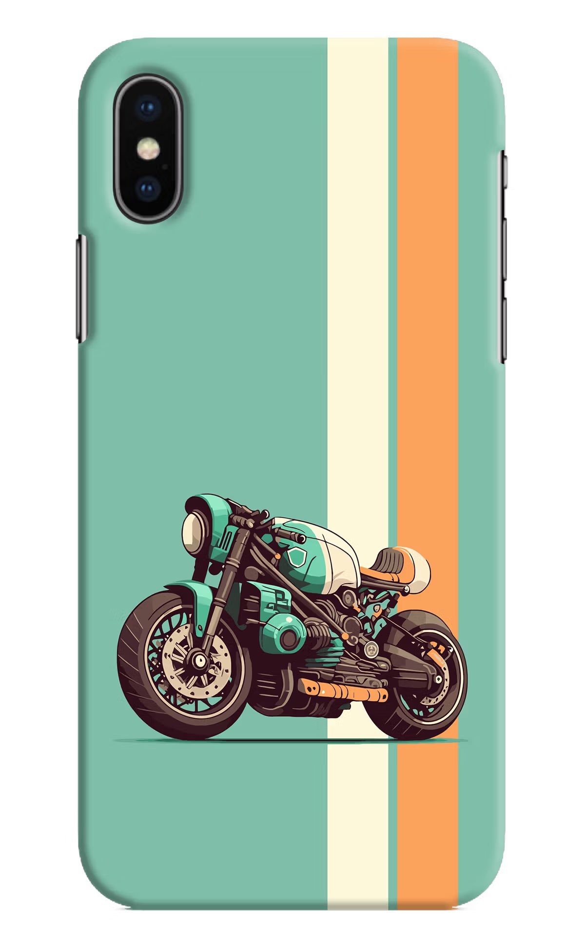 Striped Moto Drift iPhone XS Hard Case Back Cover by Casekaro